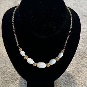 Vintage 80’s Avon Nantucket Gold and White Necklace